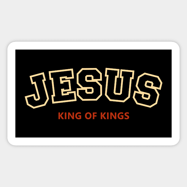 Christian Apparel Clothing Gifts - Jesus is King Sticker by AmericasPeasant